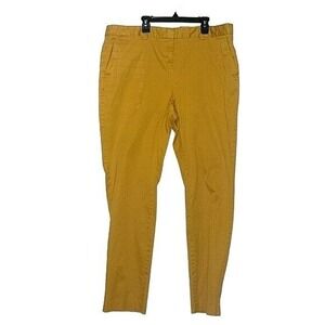 LANDS END Women's Dress Pants Plus Size 18 Mustard Yellow Mid‎ Rise Straight leg